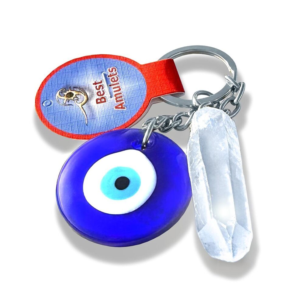 7752 The True Evil Eye Protection Amulet Keychain Set with Genuine